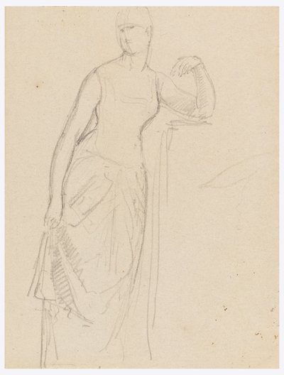 素描，贝拉-沃瑟姆夫人肖像素描，1878 年 作者 丹尼尔·亨廷顿