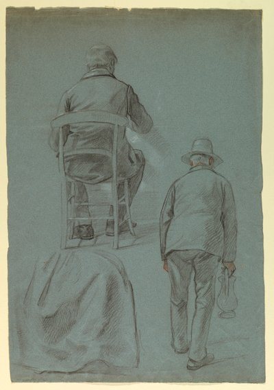 素描，谢帕德-甘迪夫人的裙幔，1859 年 作者 丹尼尔·亨廷顿