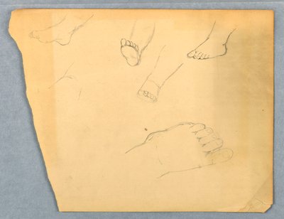 素描，儿童左脚研究，1845-55 年 作者 丹尼尔·亨廷顿