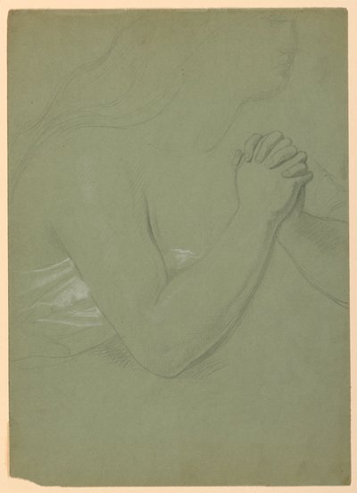 素描，"A Magdalen "研究，F，1852 年 作者 丹尼尔·亨廷顿