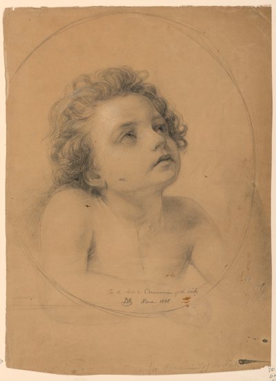 绘画，"病人的圣餐 "研究，1845 年 作者 丹尼尔·亨廷顿