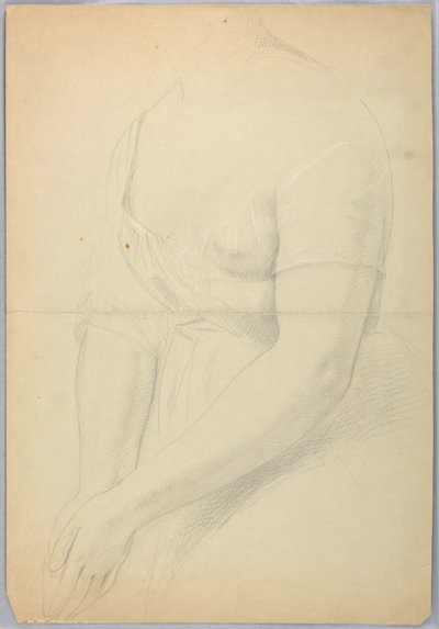 素描，"C "复制品的研究，1850 年 作者 丹尼尔·亨廷顿