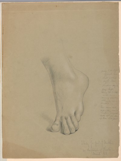 素描，"克里斯蒂安娜 "复制品研究，1850 年 3 月 作者 丹尼尔·亨廷顿