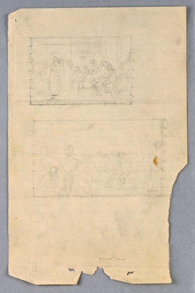 素描，"科学小组 "研究，1858 年 作者 丹尼尔·亨廷顿