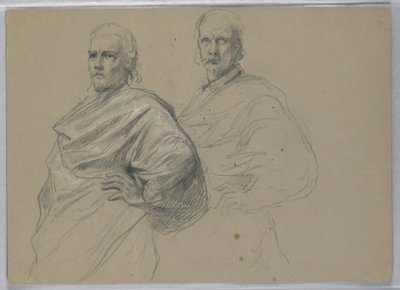 素描，《提香展示》研究，1871-72 年 作者 丹尼尔·亨廷顿