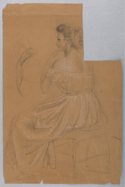 素描，《提香展示》研究，1872 年 作者 丹尼尔·亨廷顿