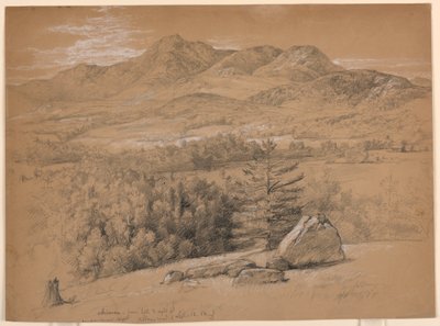 绘图，乔科鲁阿山景观，从阿尔巴尼路右侧的山丘望去，1854 年 9 月 12 日 作者 丹尼尔·亨廷顿