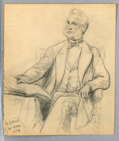 绘图，威廉-道奇（William E. Dodge），1884 年，坐姿 作者 丹尼尔·亨廷顿