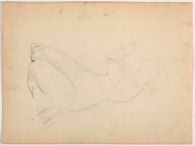 素描，跪着的女人，约 1852 年 作者 丹尼尔·亨廷顿