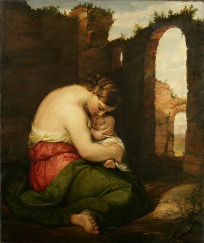 母亲与孩子，1849年 作者 Daniel Huntington