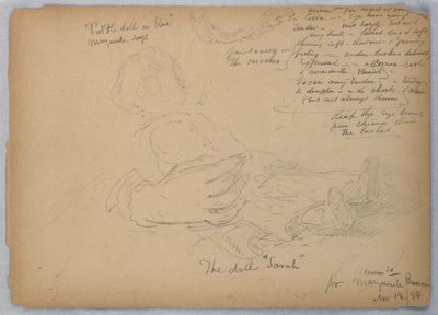 玛格丽特·伯罗斯（Marguerite Burrows）肖像素描，1884年11月18日 作者 丹尼尔·亨廷顿