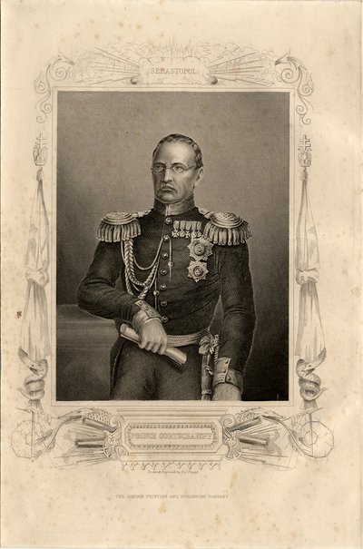 米哈伊尔·德米特里耶维奇·戈尔恰科夫王子的肖像1795-1861年，1856年 作者 丹尼尔·约翰·庞德