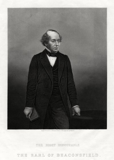 本杰明·迪斯雷利（Benjamin Disraeli），比肯斯菲尔德伯爵，总理，1880年 作者 丹尼尔·约翰·庞德