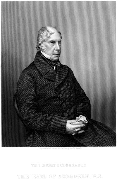 乔治·戈登（George Gordon），阿伯丁第4伯爵（1784-1860），苏格兰政治家，c1860年。 作者 丹尼尔·约翰·庞德