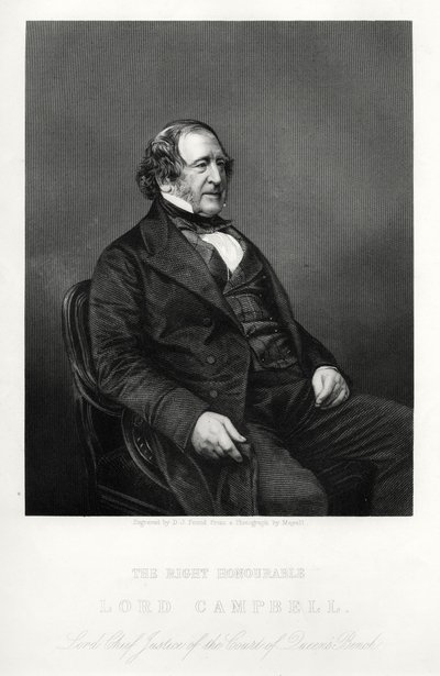 约翰·坎贝尔（John Campbell），第一任坎贝尔男爵（Baron Campbell），英国自由党政治家和律师，c1880 作者 丹尼尔·约翰·庞德