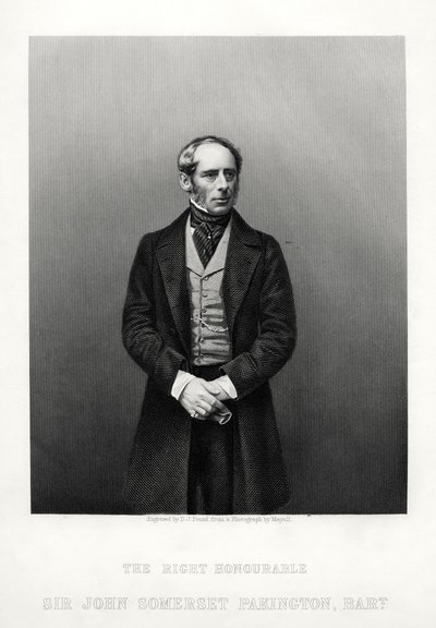 约翰·萨默塞特·帕金顿（John Somerset Pakington），汉普顿第一男爵，英国政治家，建于1880年。 作者 丹尼尔·约翰·庞德