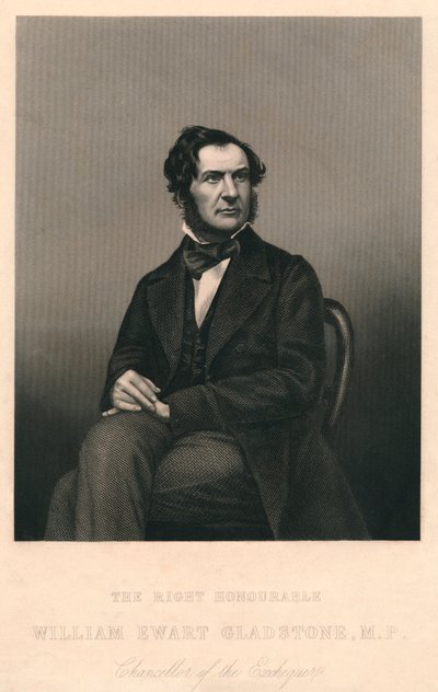 正确的威廉·埃瓦尔特·格拉德斯通议员，议员，1859年。 作者 丹尼尔·约翰·庞德