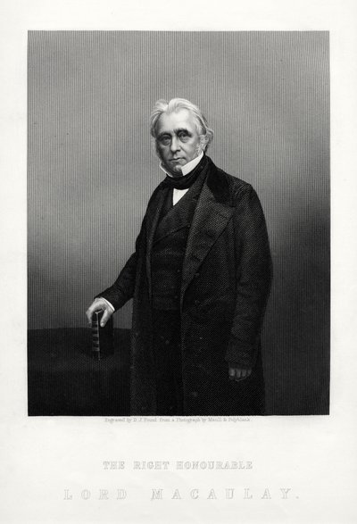 托马斯·巴宾顿·麦考雷（Thomas Babington Macaulay），英国诗人，历史学家和辉格党政客，c1880年。 作者 丹尼尔·约翰·庞德