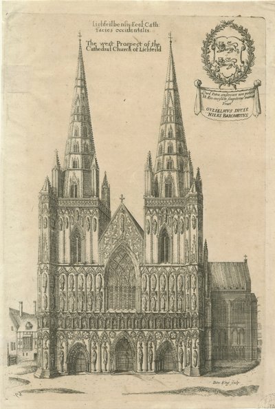 利奇菲尔德大教堂（Lichfield Cathedral）-西线：版画，[17世纪末] 作者 丹尼尔·金