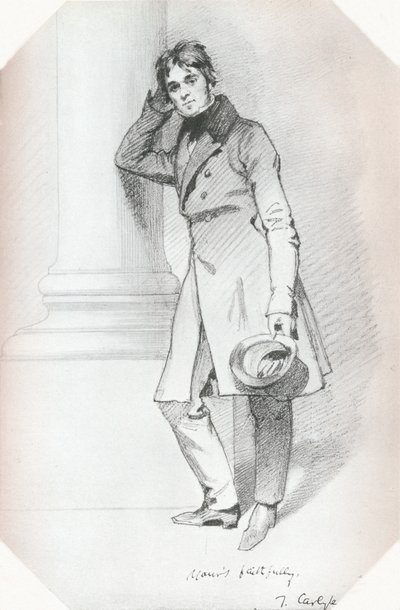 历史学家和哲学家托马斯·卡莱尔的肖像，c1830 作者 丹尼尔·麦克利斯