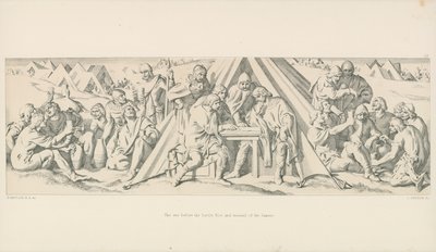 战前的夏娃。撒克逊人的骚乱和鲸鱼 作者 Daniel Maclise