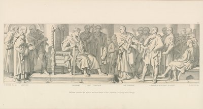 威廉为他的Dukedom贵族和商人提供咨询，以帮助他的设计 作者 Daniel Maclise