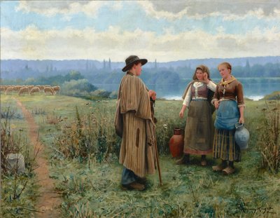 闲暇时刻 1890 年（布面油画） 作者 丹尼尔·李奇微骑士