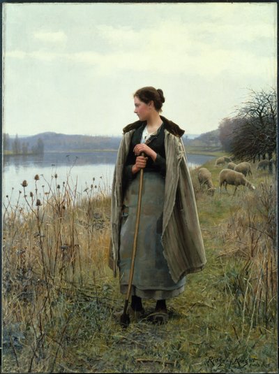 牧羊女，1896年 作者 丹尼尔·李奇微骑士