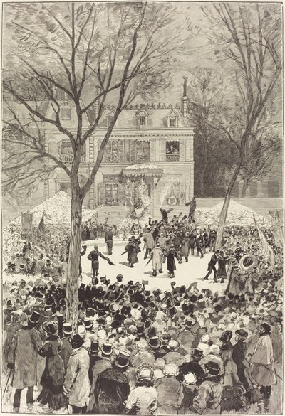 2月27日为庆祝维克多-雨果的80岁生日而举行的民众示威，1881年。 作者 丹尼尔·乌拉比埃塔·维奇（Daniel Urrabieta Vierge）