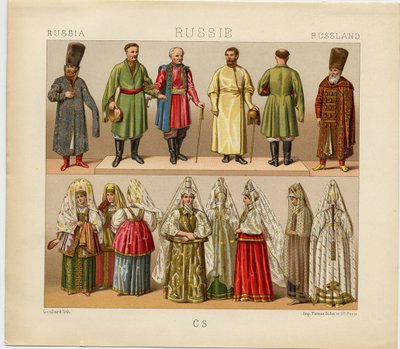 俄罗斯服饰，1880年 作者 丹尼尔·乌拉比埃塔·维奇（Daniel Urrabieta Vierge）