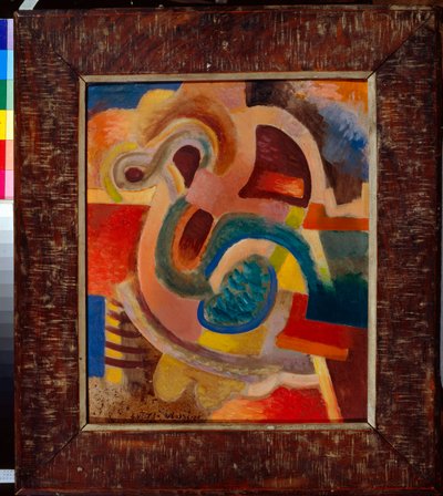 "Composition abstraite n 8" (Abstract Composition No 8) Peinture de Vladimir Davidovich Baranov-Rossine (Baranov Rossine) (1888-1942) 1913 Dim 64x50 cm Collection privee 作者 丹尼尔·弗拉基米尔·巴拉诺夫·罗辛