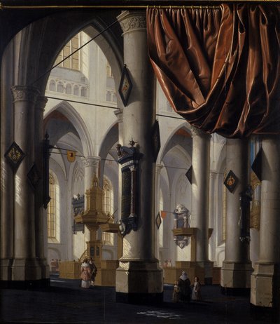 代尔夫特的新教堂，1654年（橡木上的油） 作者 Daniel de Blieck