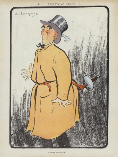 Albert Brasseur，Frenchcomedian和轻歌剧歌手。笑的插图 作者 Daniel de Losques
