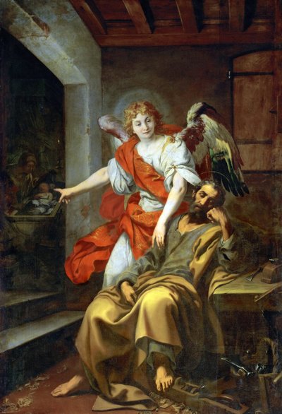 巴洛克 : le songe de Joseph - 圣约瑟夫之梦，丹尼尔 (1598-1630)，c. 1620-1630。 布面油画，297x203。 维也纳艺术史博物馆 作者 丹尼尔·克雷斯皮