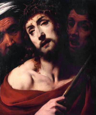 基督的嘲笑 受苦的基督脸上有刺。 Daniele Crespi (1598-1630) 绘画，十七世纪意大利布斯托阿西齐奥圣乔凡尼大教堂 作者 丹尼尔·克雷斯皮