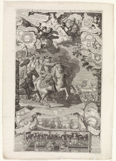 盟军对法国和西班牙的胜利，1702 年
Conquestes des hauts Alliez won againsts Vranckrijck ende Spanije inden Jare 1702 / Conquestes des hauts Alliez remportée sur la France et L