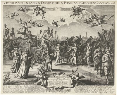 腓特烈-亨利凯旋的寓意，1629 年
Victori-Waeghen vanden Doorluchtigen Prince van Orangien，Grave van Nassou 等。(物品上的标题） 作者 丹尼尔·范登布雷登