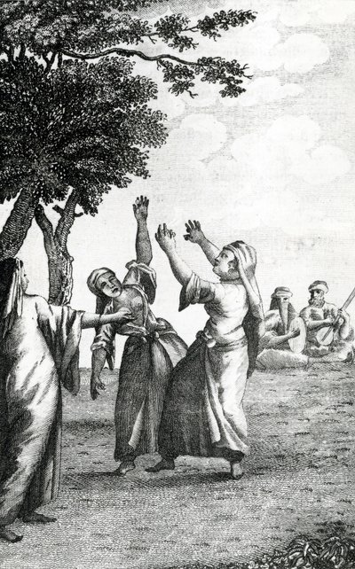埃及的舞女，取自尼布尔斯1792年通过阿拉伯和其他东方国家旅行 作者 丹麦学校