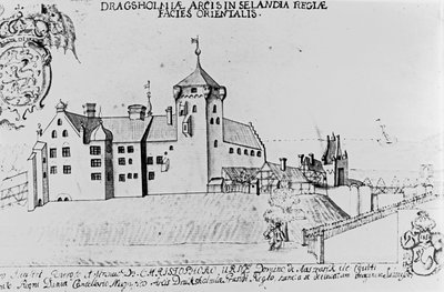 Dragsholm城堡，Sealand（纸和笔墨水） 作者 丹麦学校