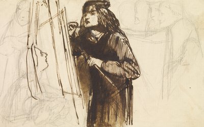 画家在工作中，1850-1852年 作者 但丁·加布里埃尔·查尔斯·罗塞蒂