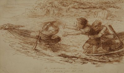 船夫和海妖，约 1853 年（纸上钢笔和墨水） 作者 但丁·加布里埃尔·查尔斯·罗塞蒂