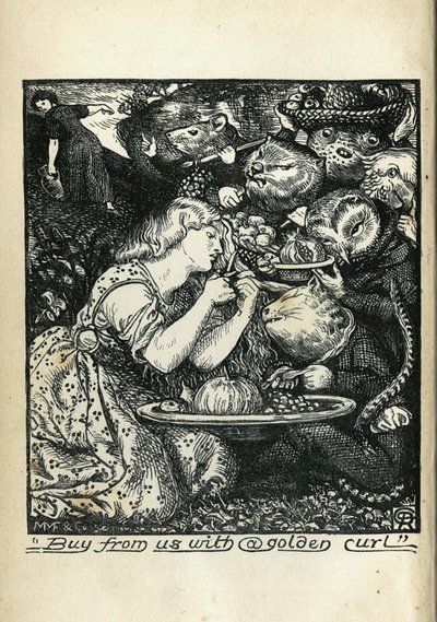 哥布林市场和其他诗歌的前作克里斯蒂娜·罗塞蒂（Christina Rossetti），1861-1862年 作者 但丁·加布里埃尔·查尔斯·罗塞蒂