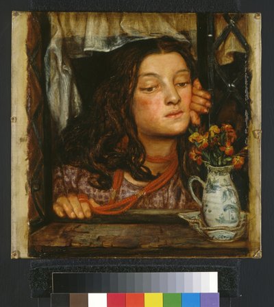 格子的女孩，1862年 作者 但丁·加布里埃尔·查尔斯·罗塞蒂