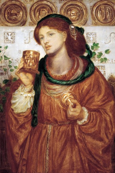但丁-加布里埃尔-罗塞蒂（1828-1882 年）的画作 "爱之杯" 约 1867 年 尺寸 52,6 x 35,9 厘米 南澳大利亚阿德莱德艺术馆 澳大利亚 作者 但丁·加布里埃尔·查尔斯·罗塞蒂