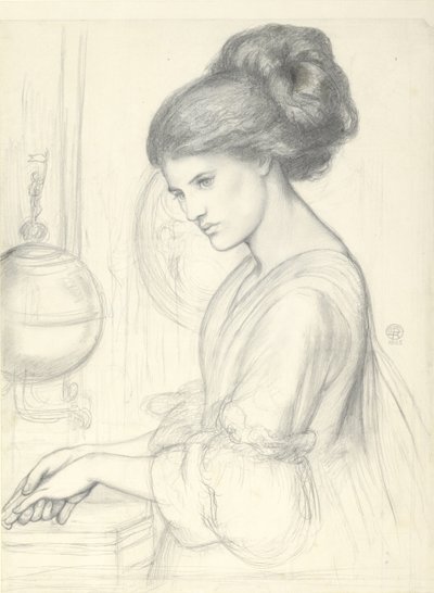 研究&39;洗手&39;，1865年 作者 但丁·加布里埃尔·查尔斯·罗塞蒂