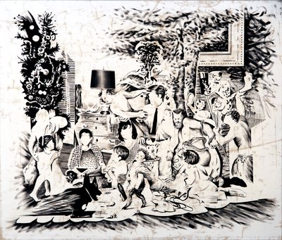 肯尼迪家族的圣诞节》，2016 年（布面油画） 作者 达伦·科菲尔德
