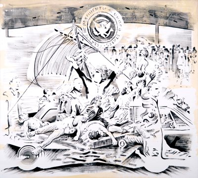 尼克松》，2018 年（布面油画） 作者 达伦·科菲尔德
