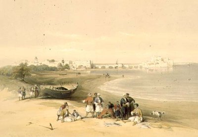 萨尔达，古西顿，1839年4月28日，图版73来自《圣地》第二卷，由路易斯-哈格（1806-85）雕刻出版。1843年（石印 作者 大卫（后）罗伯茨