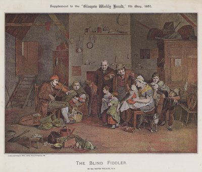 The Blind Fiddler (colour litho) 作者 大卫（继）威尔基