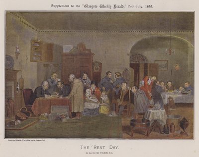 The Rent Day (colour litho) 作者 大卫（继）威尔基